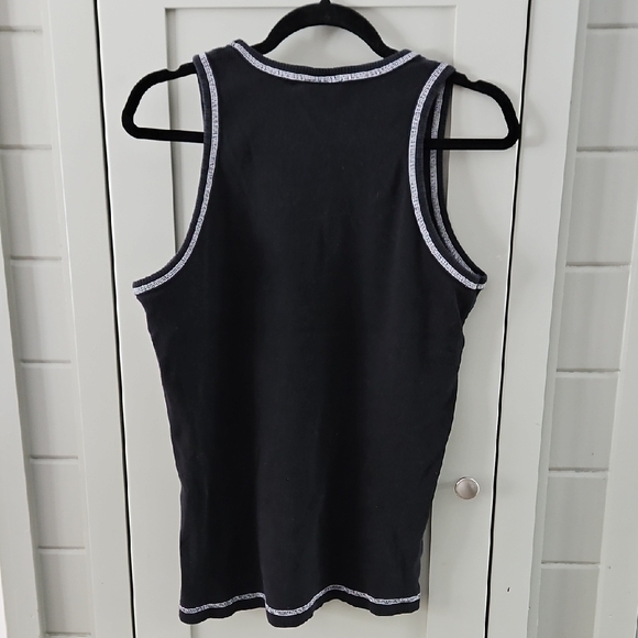 MOnsta ribbed Cotton Black Tank With White Stitching Sz. MEDIUM. - Picture 5 of 5